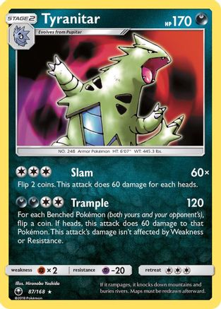 Tyranitar 87/168 - SM  Celestial Storm Reverse Holofoil