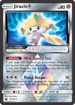 Jirachi Prism Star 97/168 - SM  Celestial Storm Holofoil