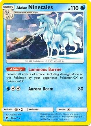 Alolan Ninetales - 28/147 (Cracked Ice Holo) 28 - Deck Exclusives Holofoil