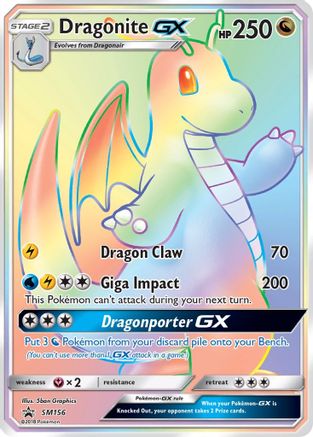 Dragonite GX Rainbow Rare Promo