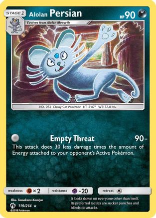 Alolan Persian 119/214 - SM  Lost Thunder