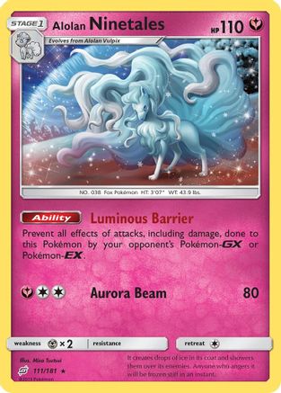 Alolan Ninetales 111/181 - SM  Team Up Reverse Holofoil