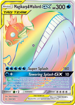Magikarp & Wailord GX (Secret) 183/181 - SM  Team Up Holofoil
