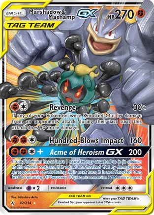 Marshadow & Machamp GX 82/214 - SM  Unbroken Bonds Holofoil