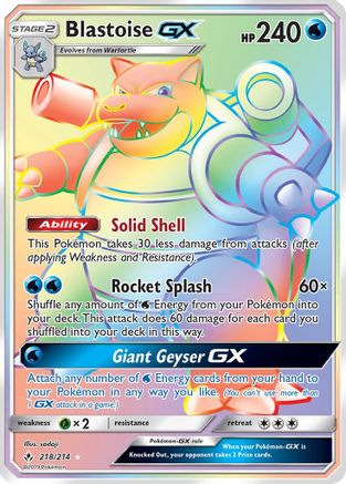 Blastoise GX Rainbow Rare