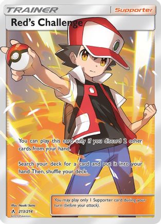 Red's Challenge (Full Art) 213/214 - SM  Unbroken Bonds Holofoil