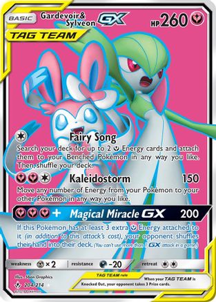 Gardevoir & Sylveon GX (204) (Full Art) 204/214 - SM  Unbroken Bonds Holofoil