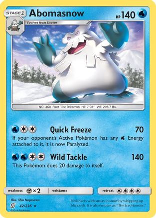 Abomasnow 42/236 - SM  Unified Minds Reverse Holofoil