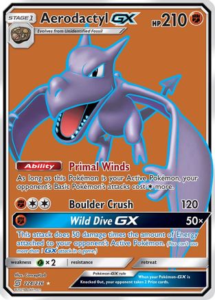 Aerodactyl GX (Full Art) 224/236 - SM  Unified Minds Holofoil