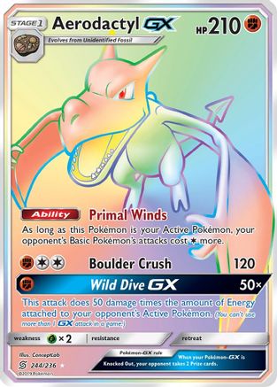 Aerodactyl GX (Secret) 244/236 - SM  Unified Minds Holofoil