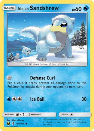 Alolan Sandshrew - 19a/145 19a/145 - Alternate Art Promos Holofoil