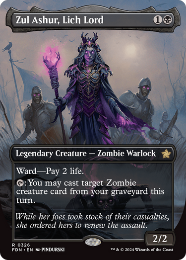Zul Ashur, Lich Lord (Borderless) (FDN-326) - Foundations (Borderless) Foil