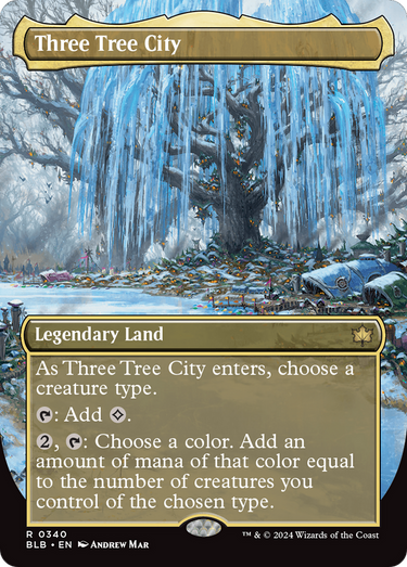 Three Tree City (Borderless) (0340) (BLB-340) - Bloomburrow (Borderless)