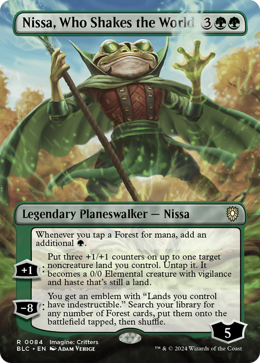 Nissa, Who Shakes the World (BLC-084) - Bloomburrow Commander (Borderless)