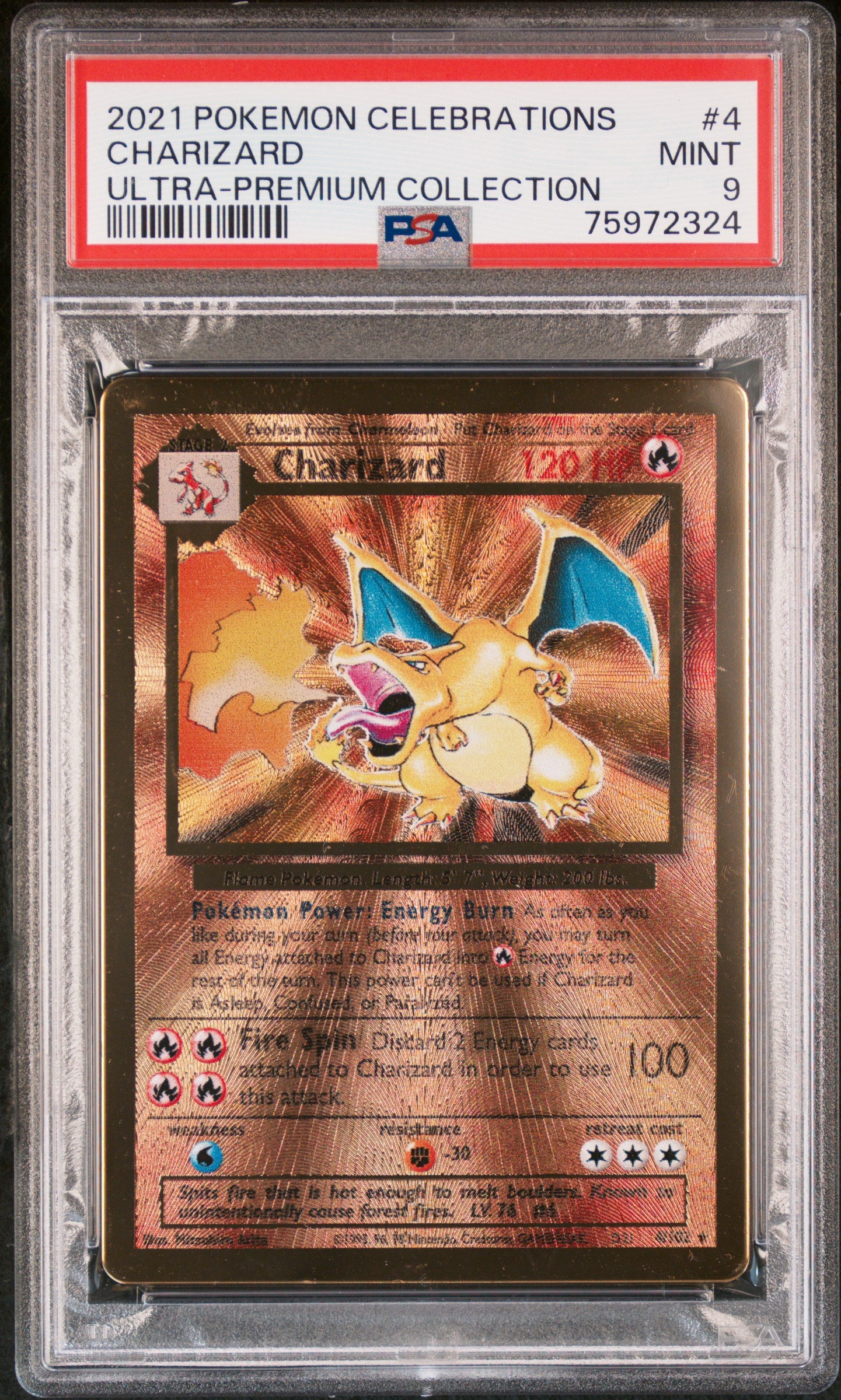 Metal Charizard 2021 Celebration Promo PSA 9