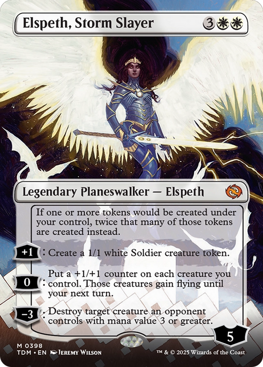 Elspeth, Storm Slayer (Borderless) (TDM-398) - Tarkir: Dragonstorm Foil