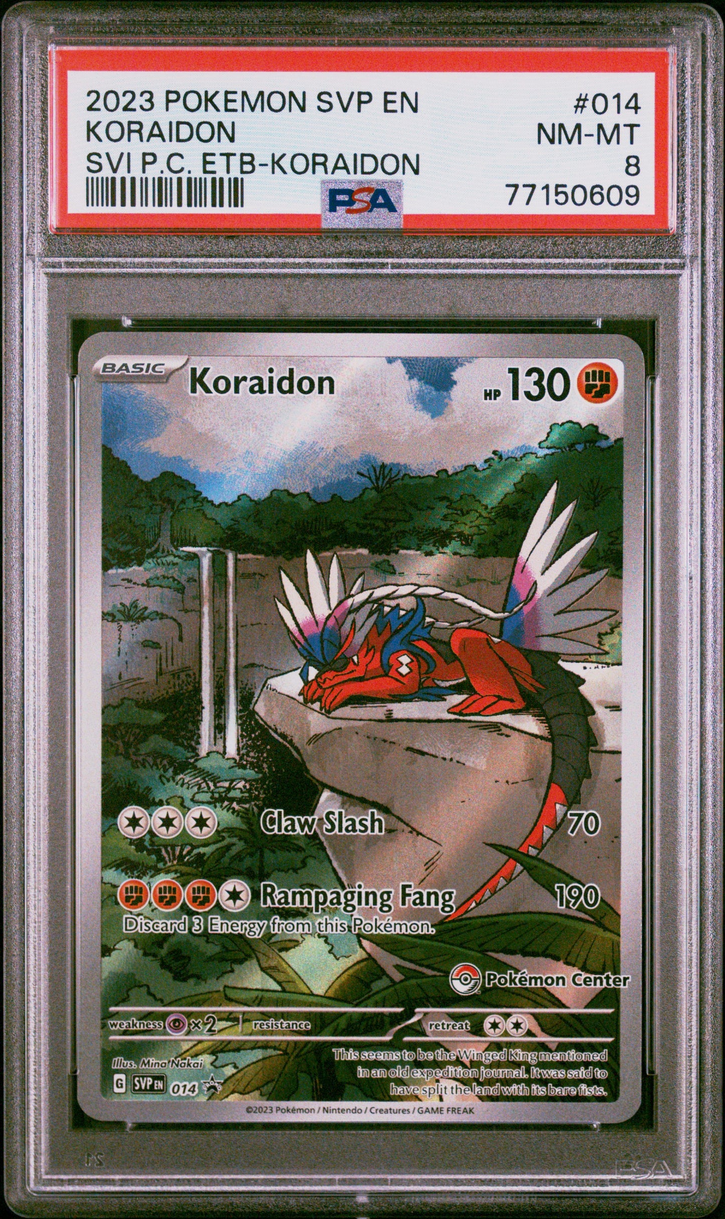 Koraidon Illustration Rare Promo Pokemon Center #014 PSA 8