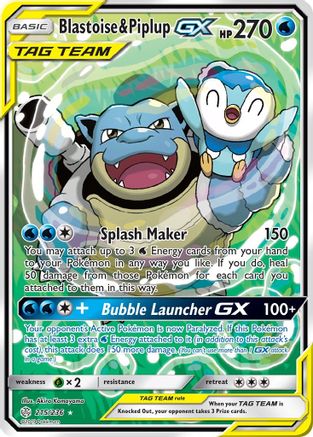 Blastoise & Piplup GX Tag Team Alt Art