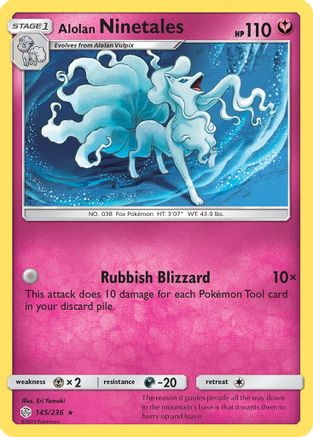 Alolan Ninetales 145/236 - SM  Cosmic Eclipse Reverse Holofoil