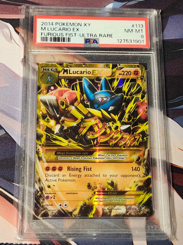 M Lucario EX (Secret) - XY - Furious Fists PSA 8