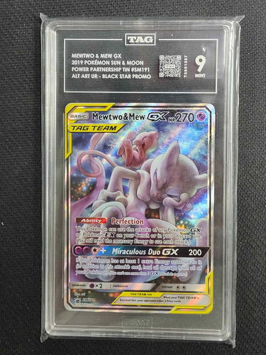 MEWTWO & MEW GX #SM191 ALT ART PROMO TAG 9