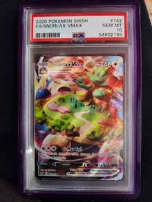#142 FA/SNORLAX VMAX PSA 10
