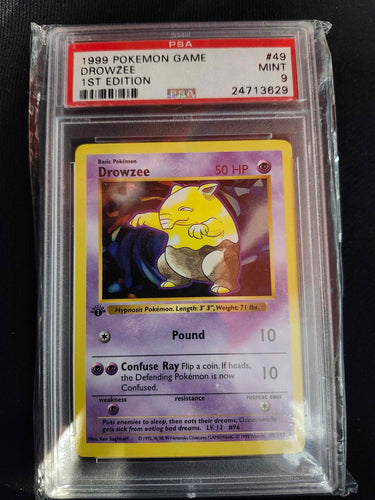 DROWZEE 1ST EDITION SHADOWLESS PSA 9
