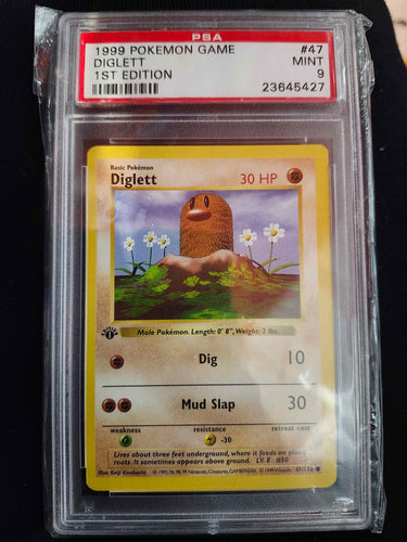 DIGLETT 1ST EDITION SHADOWLESS PSA 9