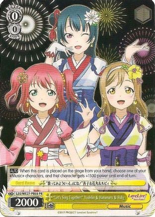 "Let's Sing Together!" Yoshiko & Hanamaru & Ruby (LSS/WE27-PE03 PR) - Love Live! Sunshine!! Extra Booster