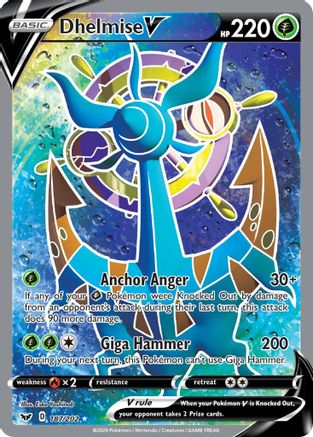 Dhelmise V (Full Art) 187/202 - SWSH01 Sword & Shield Base Set Holofoil