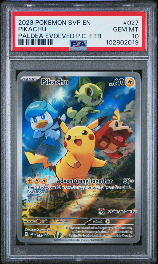 2023 Pikachu Paldea Evolved Pokemon Center Promo PSA 10