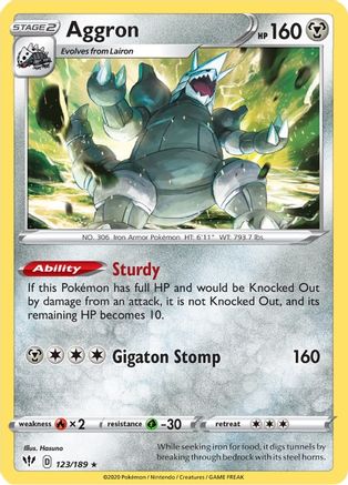 Aggron 123/189 - SWSH03 Darkness Ablaze Reverse Holofoil