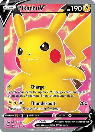 Pikachu V (Full Art) 170/185 - SWSH04 Vivid Voltage Holofoil