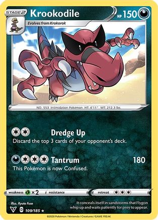 Krookodile 109/185 - SWSH04 Vivid Voltage Reverse Holofoil