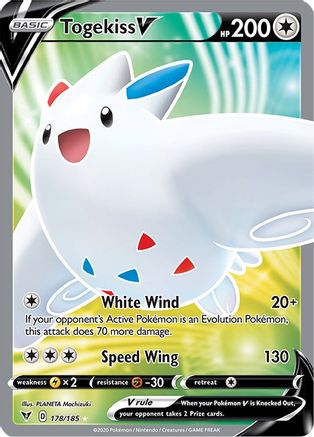 Togekiss V (Full Art) 178/185 - SWSH04 Vivid Voltage Holofoil