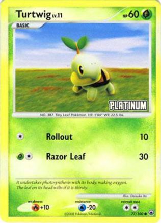 Turtwig - 77/100 [Platinum] - Burger King Promos Reverse Holofoil