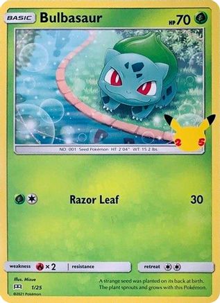 Bulbasaur - 1/25 1/25 - McDonalds 25th Anniversary Promos Holofoil
