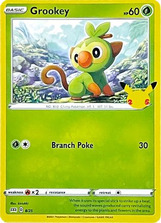 Grookey - 8/25 8/25 - McDonalds 25th Anniversary Promos Holofoil