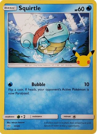 Squirtle - 17/25 17/25 - McDonalds 25th Anniversary Promos Holofoil