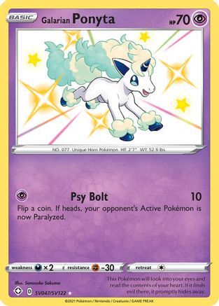 Galarian Ponyta SV047/122 - Shining Fates Shiny Vault Holofoil