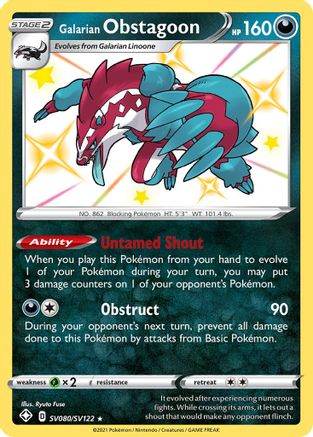 Galarian Obstagoon SV080/122 - Shining Fates Shiny Vault Holofoil