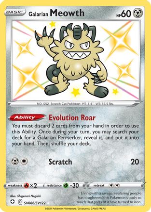 Galarian Meowth SV086/122 - Shining Fates Shiny Vault Holofoil
