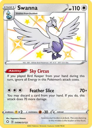 Swanna SV096/122 - Shining Fates Shiny Vault Holofoil