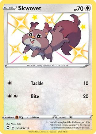Skwovet SV099/122 - Shining Fates Shiny Vault Holofoil