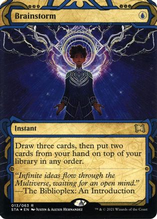 Brainstorm (Foil Etched) (STA-013) - Strixhaven Mystical Archive (Borderless) Foil
