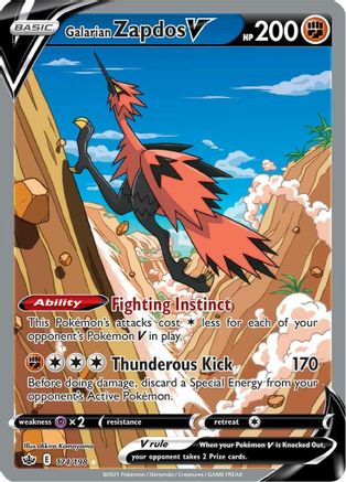 Galarian Zapdos V (Alternate Full Art) 174/198 - SWSH06 Chilling Reign Holofoil