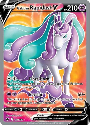 Galarian Rapidash V (Full Art) 167/198 - SWSH06 Chilling Reign Holofoil