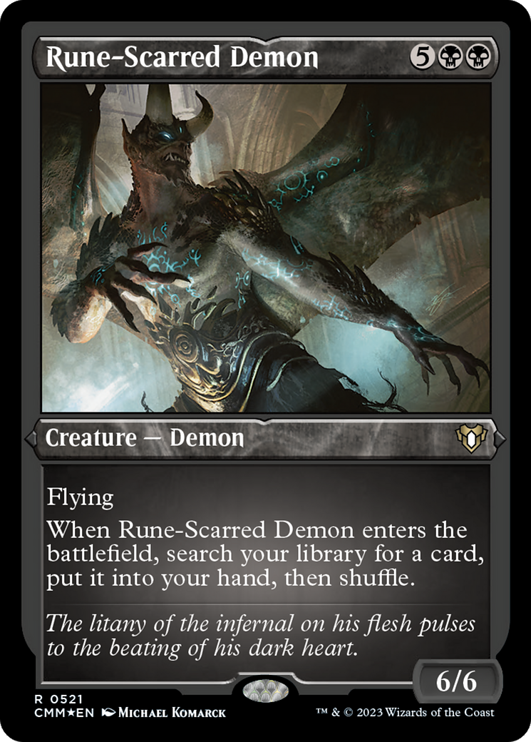Rune-Scarred Demon (CMM-521) - Commander Masters Etched Foil