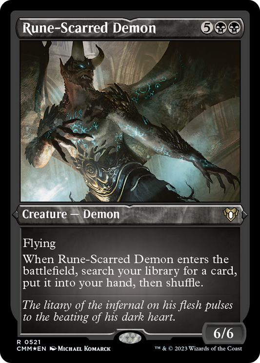 Rune-Scarred Demon (CMM-521) - Commander Masters Etched Foil