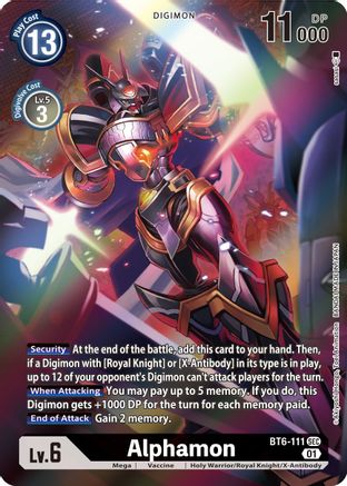 Alphamon (Alternate Art) (BT6-111) - Double Diamond Foil